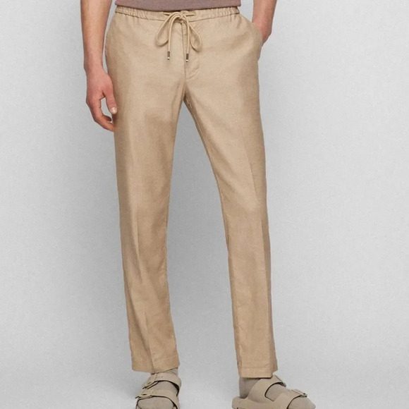 NEW Hugo Boss Men's Slim-fit Banks Paper-touch Pants - size 40 R
